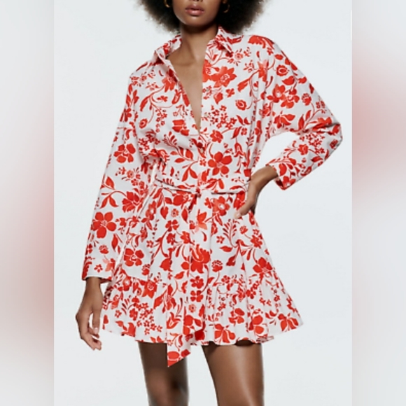 Zara Printed Mini Dress - Picture 1 of 7